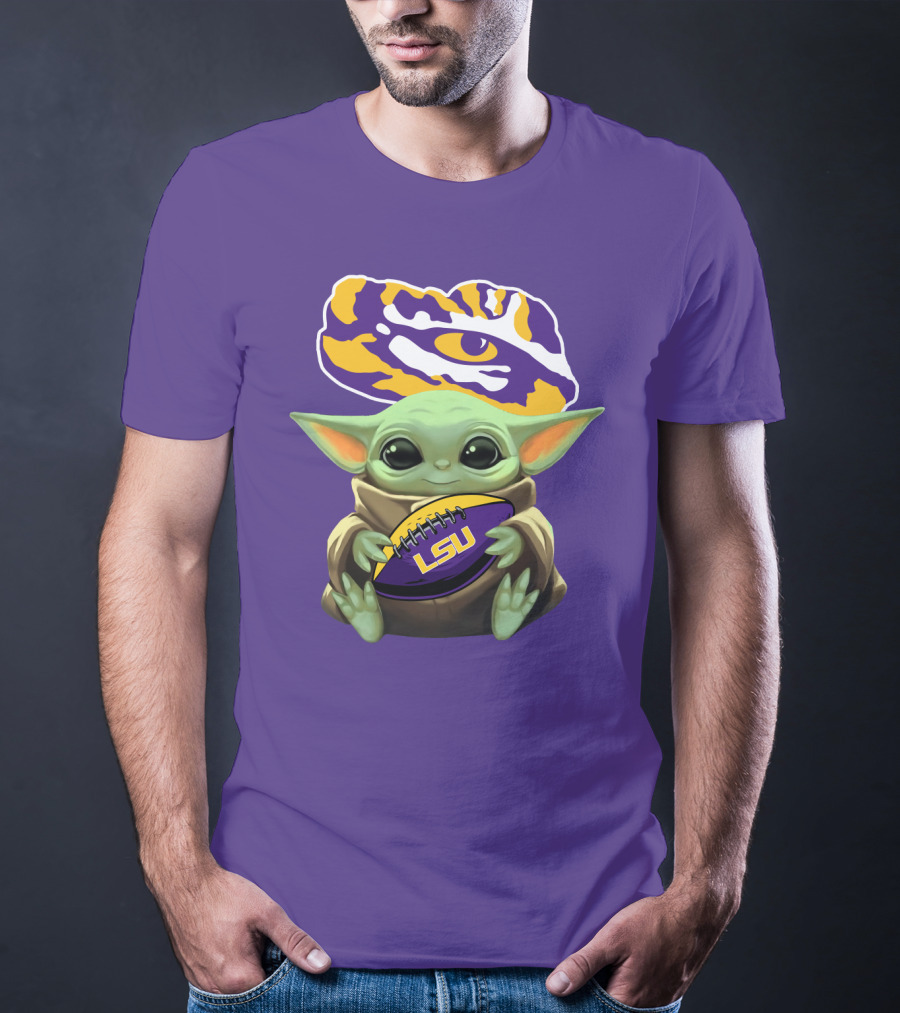 Baby Yoda Lsu Tigers Football Tiger Eye T-Shirt