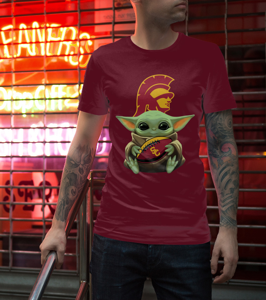 Baby Yoda USC Trojans Football T-Shirt