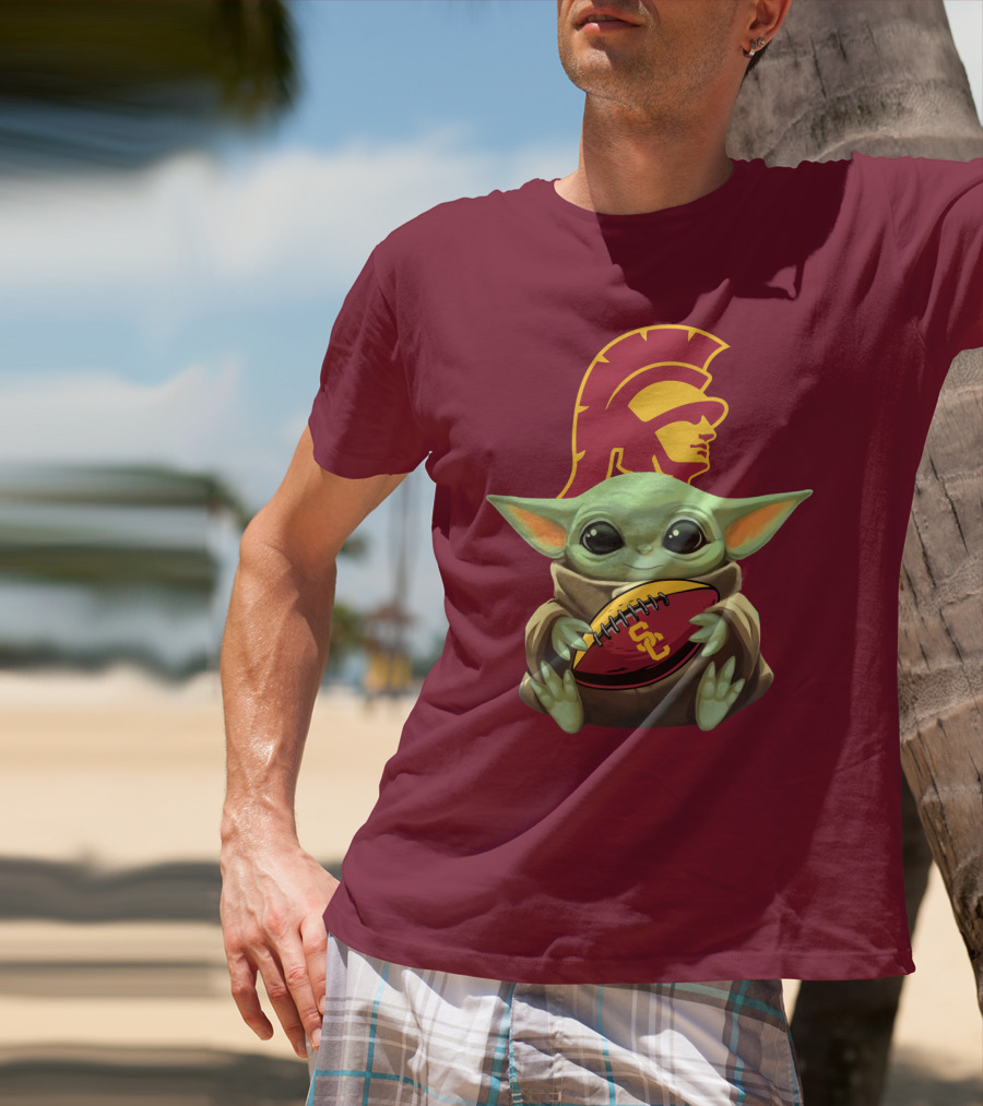 Baby Yoda USC Trojans Football T-Shirt