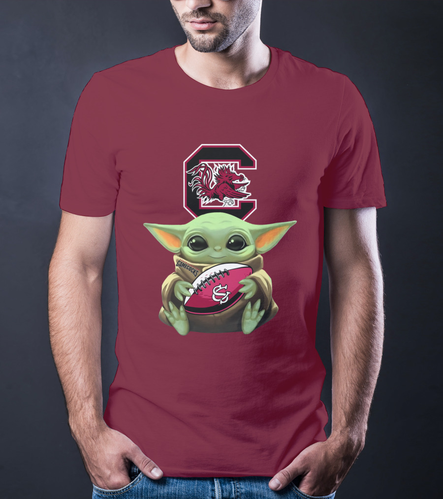 Baby Yoda Gamecocks South Carolina Football Fan T-Shirt