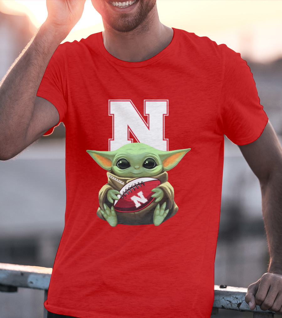Baby Yoda Nebraska Cornhuskers Football Fan Icon With N T-Shirt