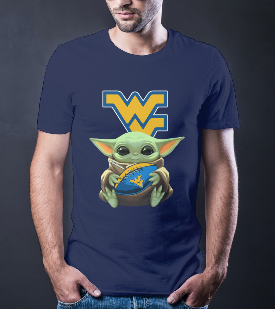 West Virginia Baby Yoda Football Mountaineers T-Shirt