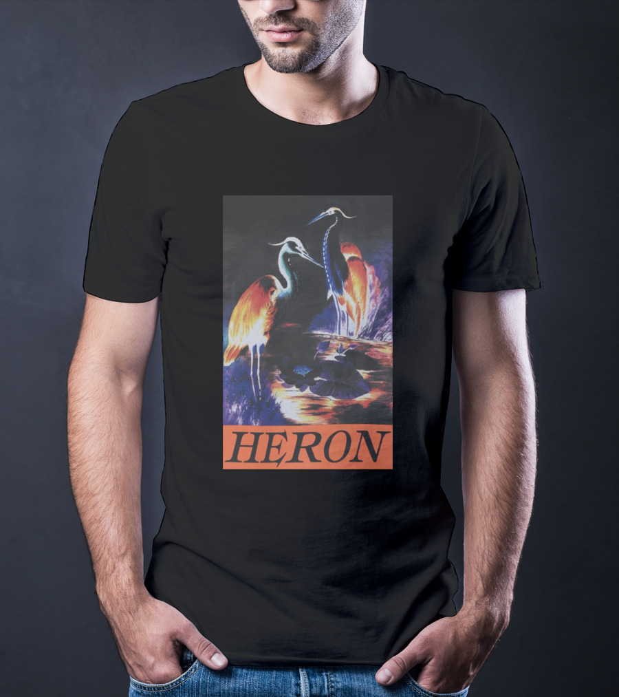 Heron Preston Vibrant Herons Wildlife Scene T-Shirt