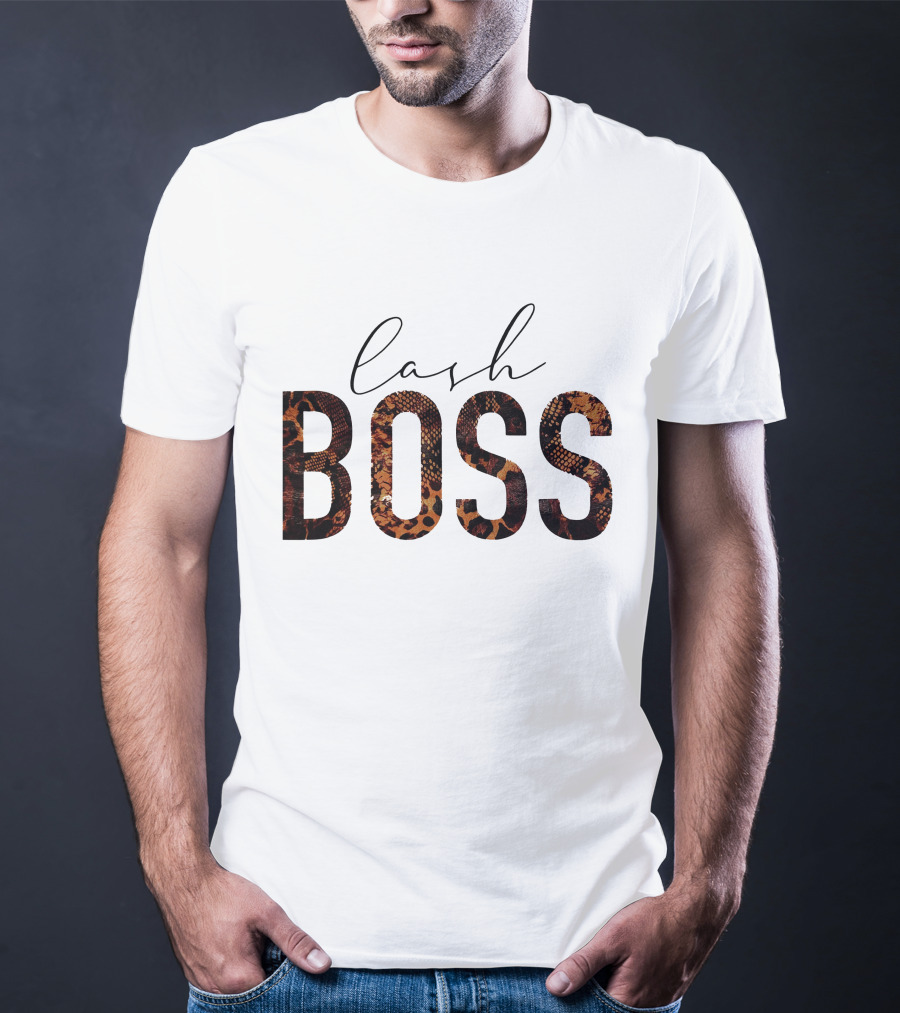 Lash Boss Snake Pattern Text T-Shirt