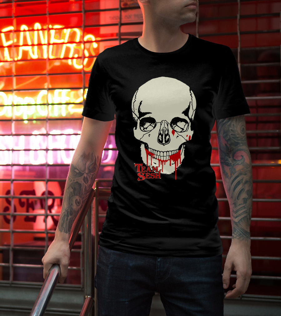 Team Sesh Skull Design Faces Of Sesh Merchandise T-Shirt