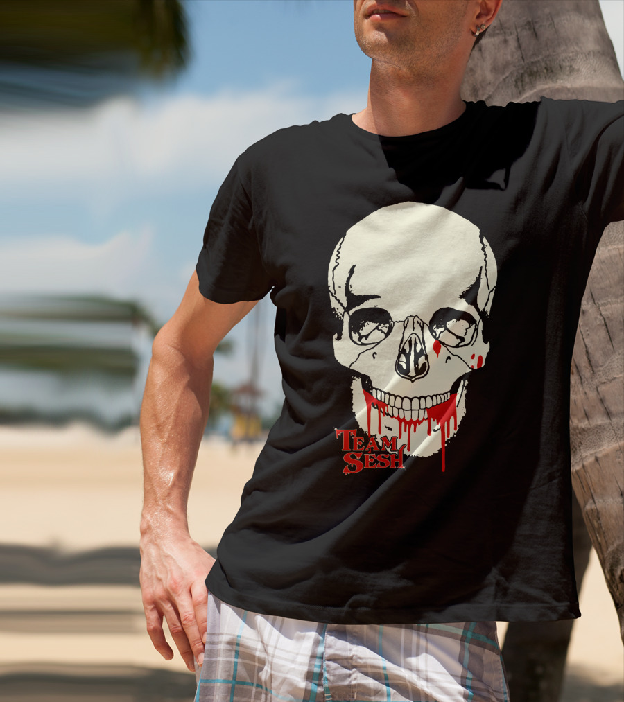 Team Sesh Skull Design Faces Of Sesh Merchandise T-Shirt