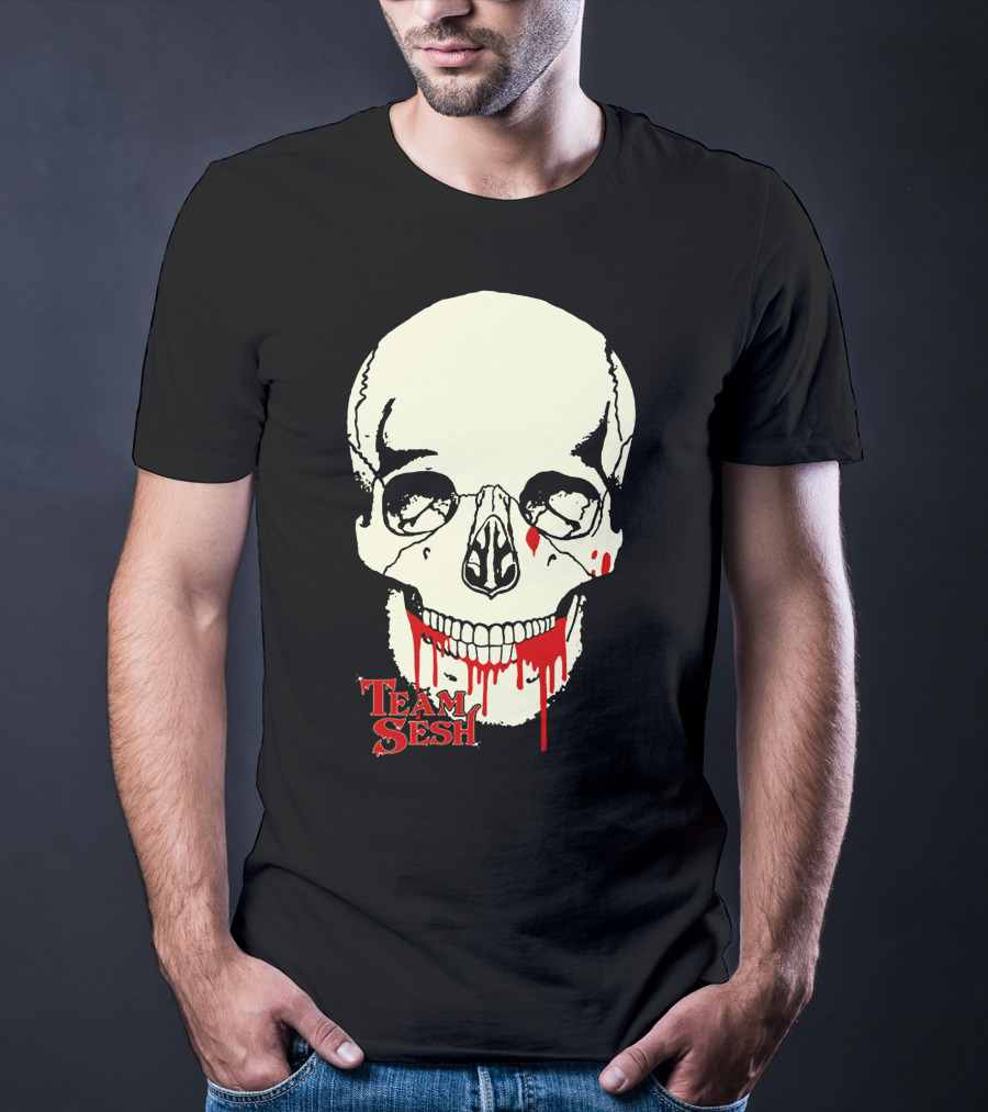 Team Sesh Skull Design Faces Of Sesh Merchandise T-Shirt