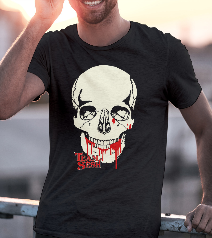 Team Sesh Skull Design Faces Of Sesh Merchandise T-Shirt