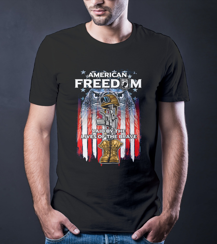 American Freedom POW-MIA Paid By The Lives Of The Brave T-Shirt