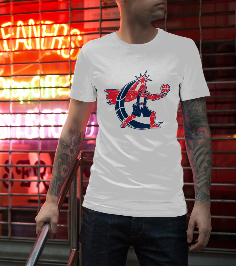 Washington Dr. Doom NBA Character With Basketball And Crescent T-Shirt