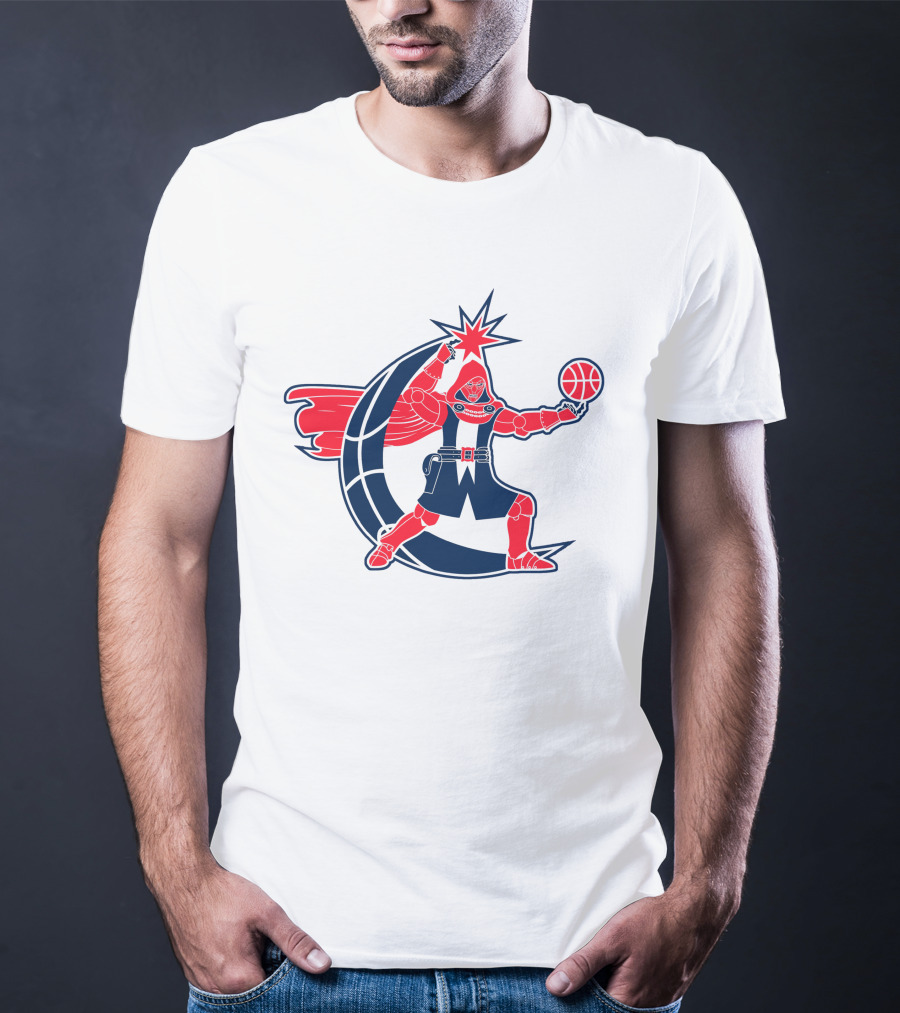 Washington Dr. Doom NBA Character With Basketball And Crescent T-Shirt