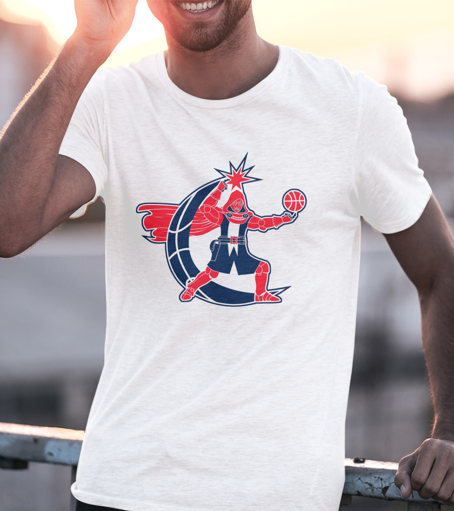 Washington Dr. Doom NBA Character With Basketball And Crescent T-Shirt