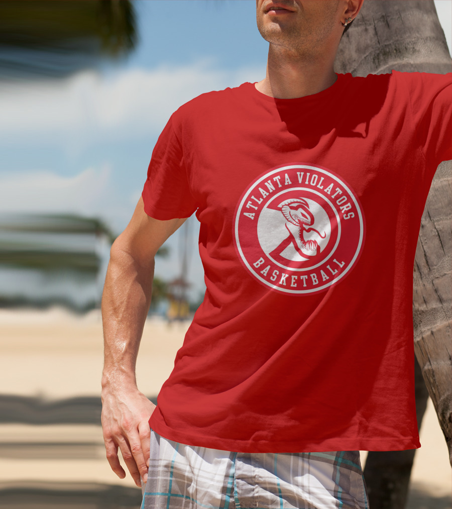 Atlanta Violators Basketball Red Snake Logo NBA T-Shirt