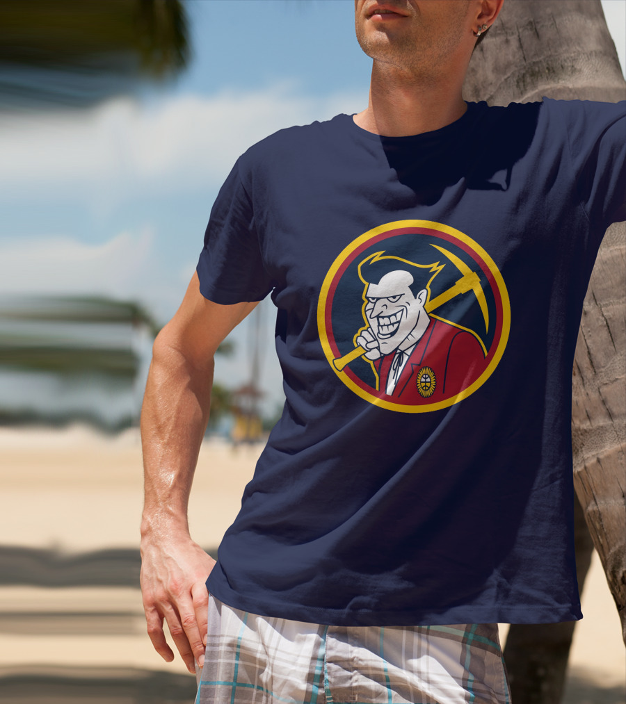 Denver Jokers NBA Parody Logo Icon With Villain Character And Pickaxe T-Shirt