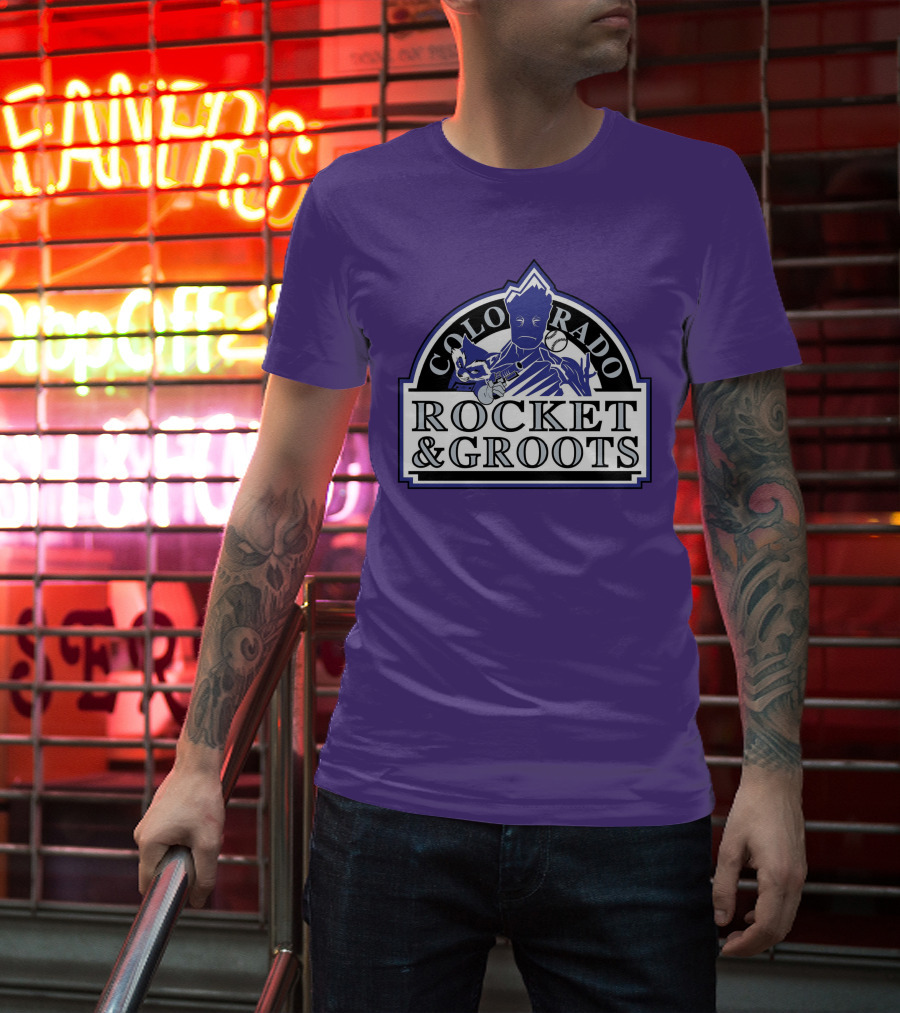 Colorado Rocket And Groots MLB Baseball Crossover T-Shirt