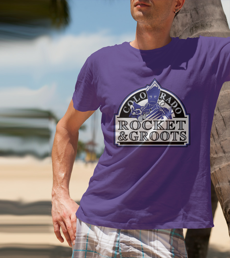 Colorado Rocket And Groots MLB Baseball Crossover T-Shirt