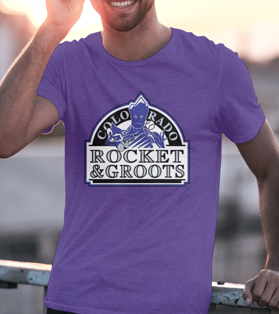 Colorado Rocket And Groots MLB Baseball Crossover T-Shirt