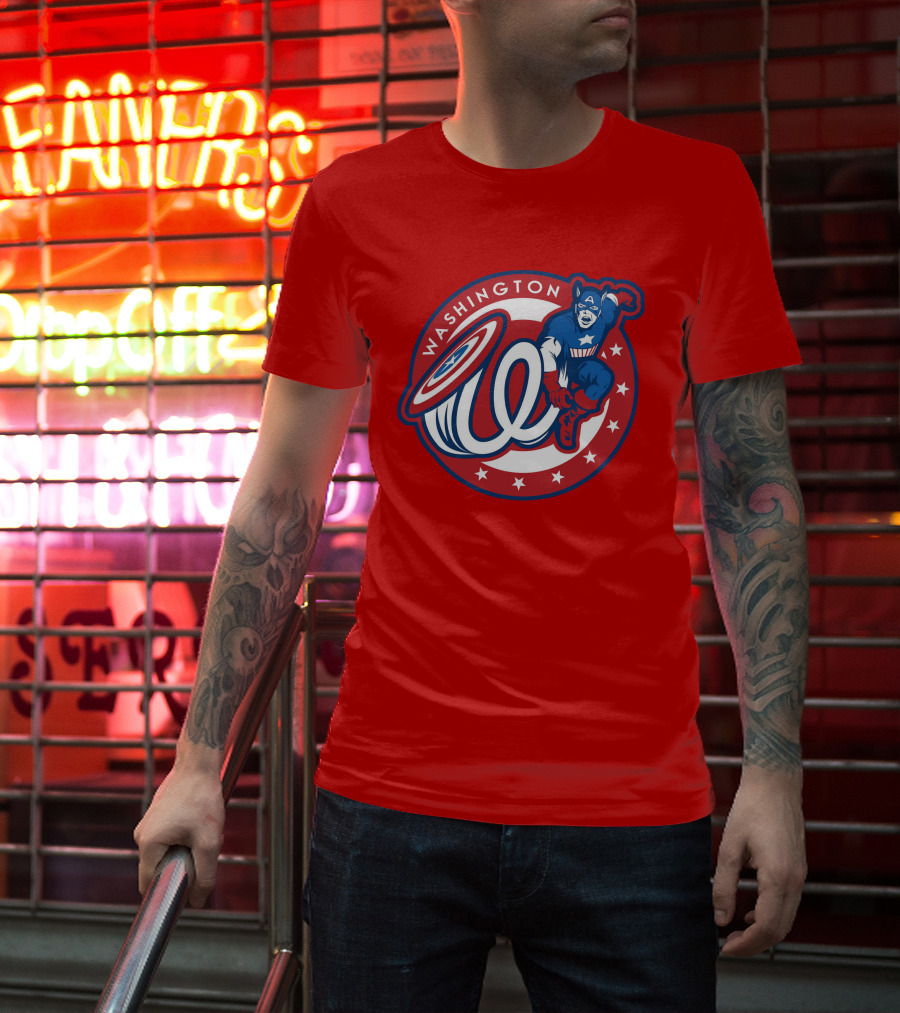 Washington Captain America MLB Crossover T-Shirt