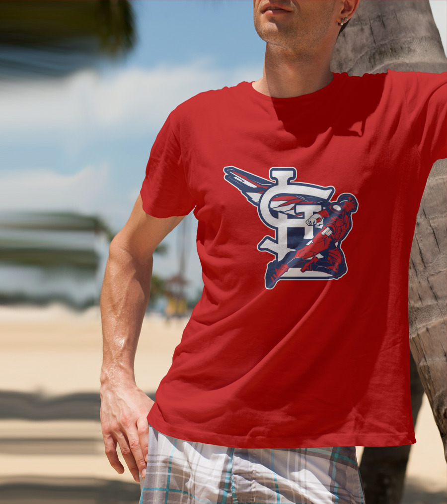 St. Louis Falcons MLB Logo With Winged Superhero T-Shirt