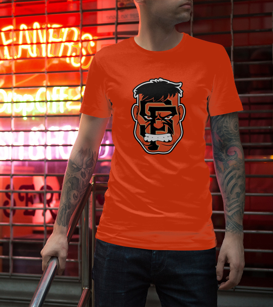 SF Giants Hulk Rage Face Orange T-Shirt