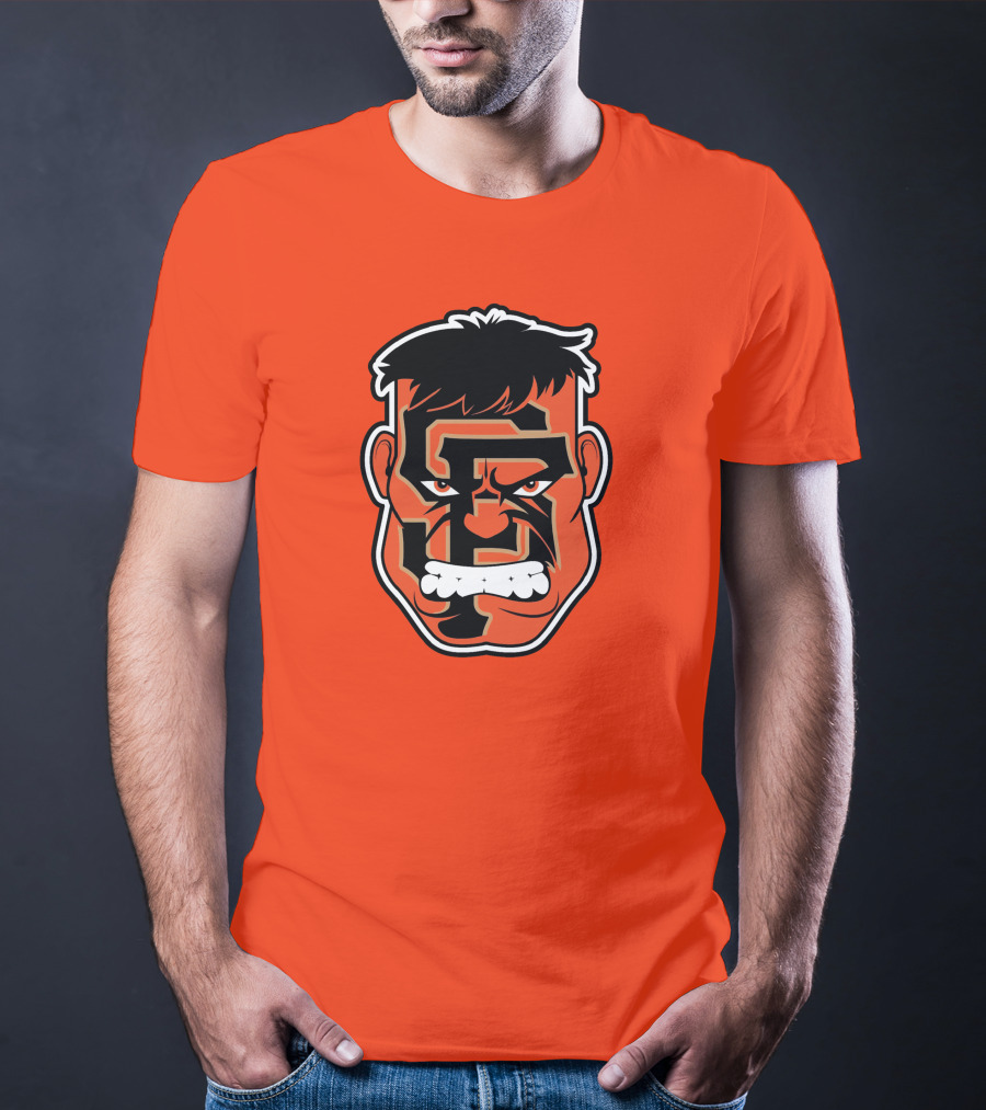 SF Giants Hulk Rage Face Orange T-Shirt