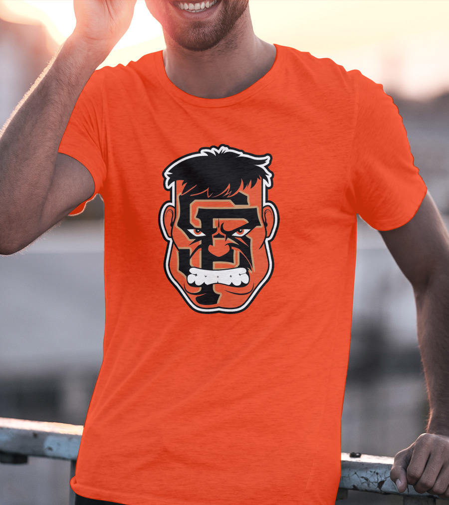 SF Giants Hulk Rage Face Orange T-Shirt