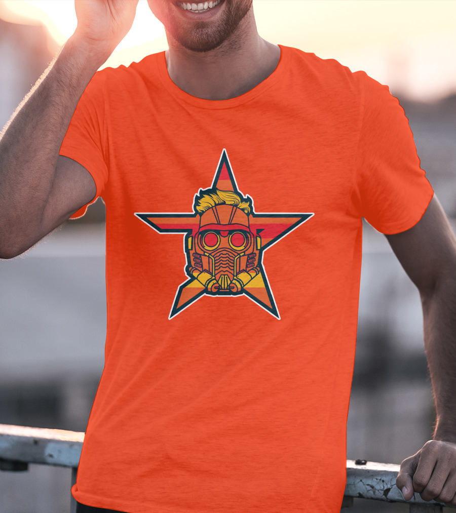 Star Lord Mask Houston Astros MLB Crossover T-Shirt