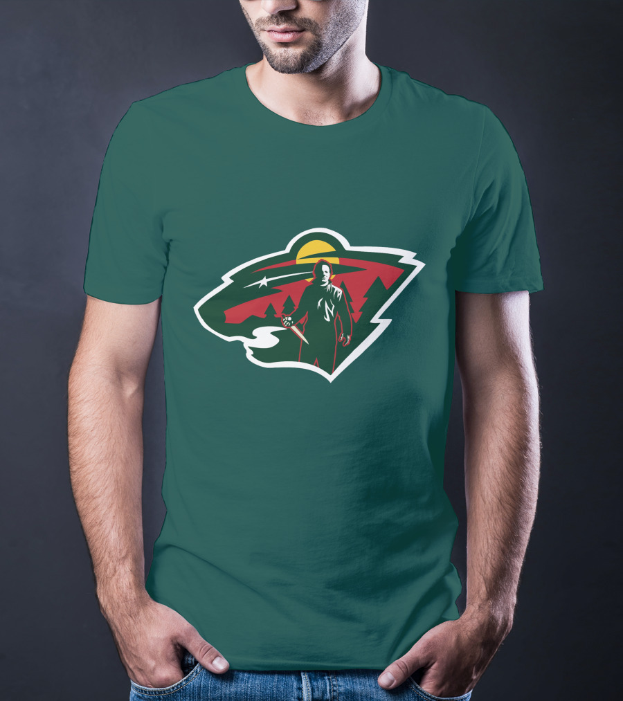 Minnesota Wild Michael Myers NHL Crossover T-Shirt