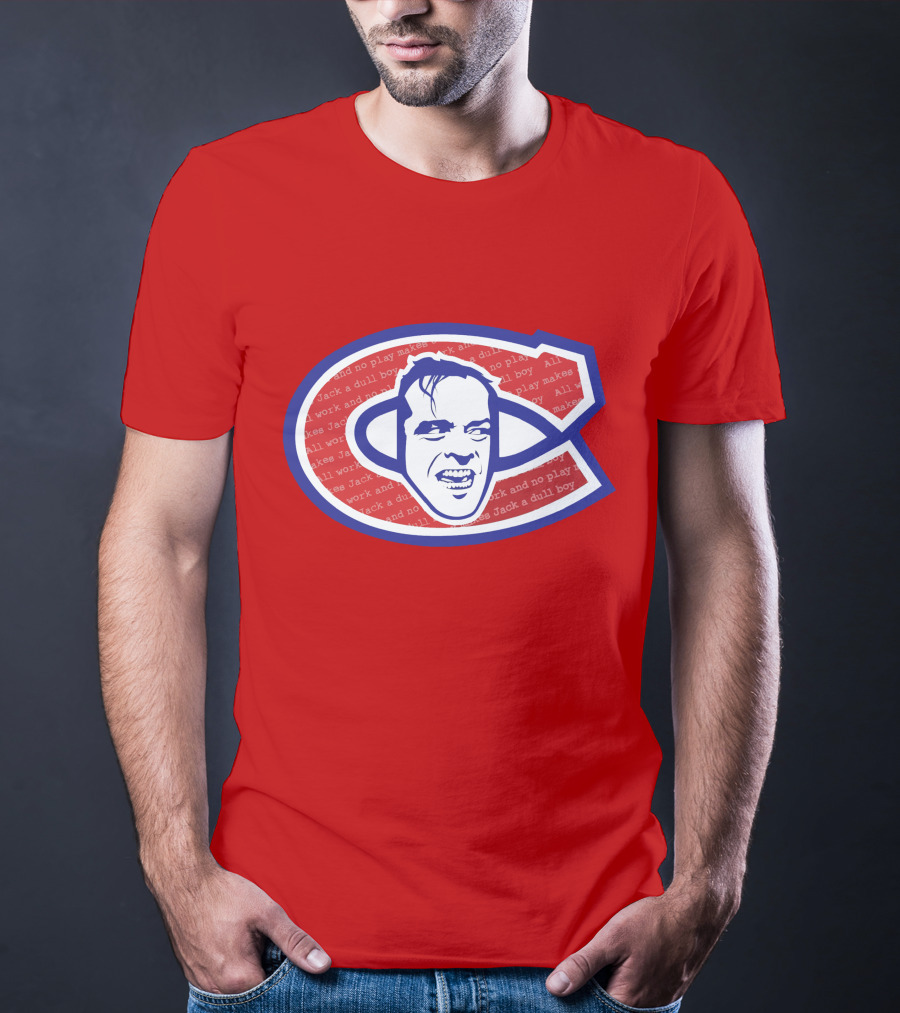 Heeeeres Johnny Montreal Jack Torrance NHL All Work And No Play Makes Jack A Dull Boy T-Shirt