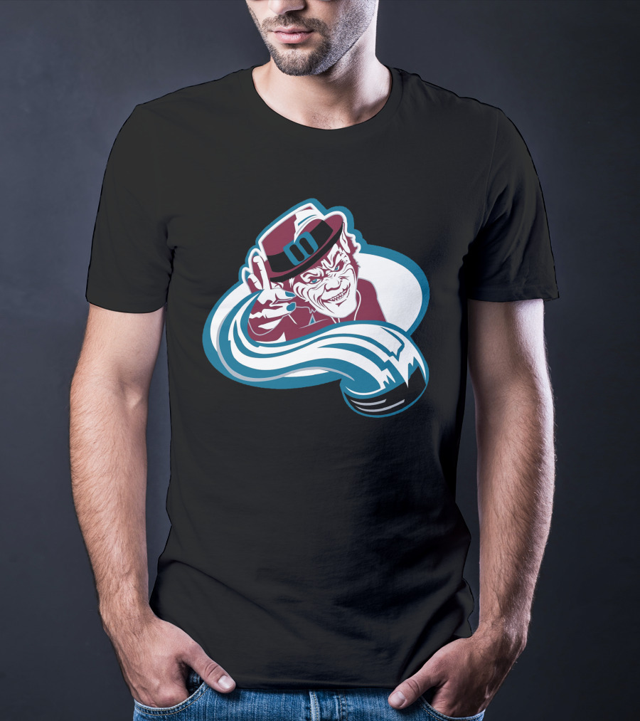 Colorado Leprechauns Hockey Icon With Avalanche Style And Logo Elements T-Shirt