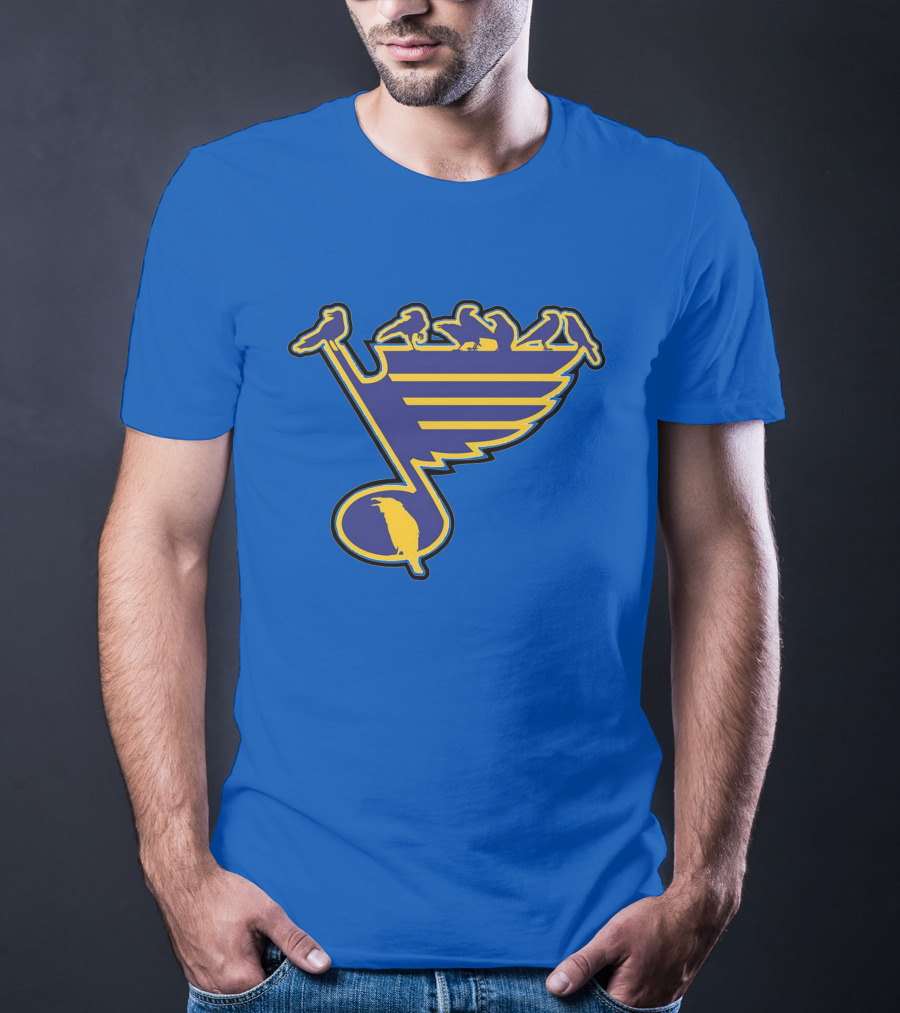 St. Louis Birds On Hockey Musical Note Logo NHL T-Shirt