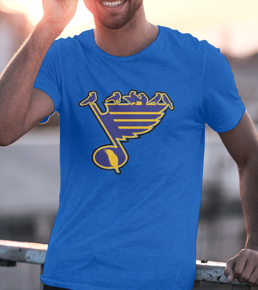 St. Louis Birds On Hockey Musical Note Logo NHL T-Shirt