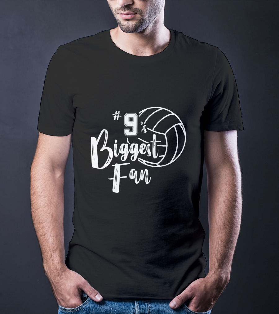 9's Biggest Fan Volleyball Mom Dad T-Shirt