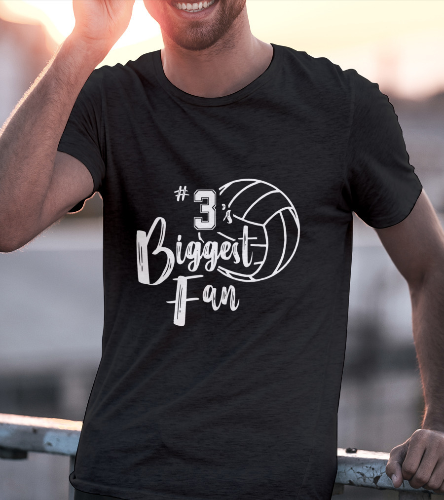 3's Biggest Fan Volleyball Mom Dad T-Shirt