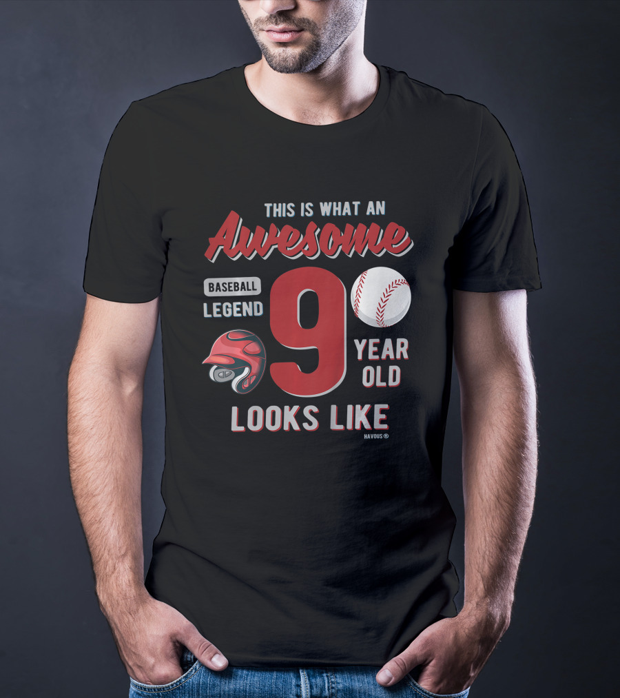 This Is What An Awesome Baseball Legend 9 Year Old Looks Like T-Shirt
