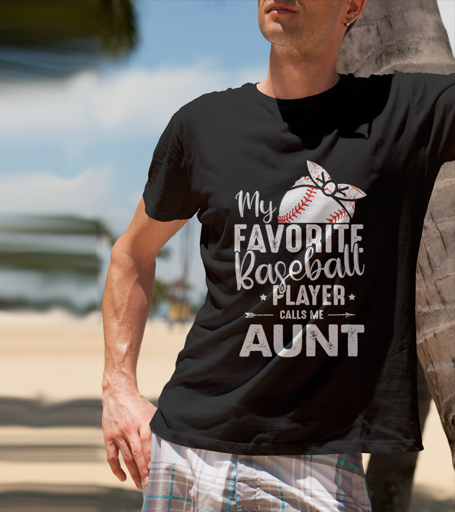 My Favorite Baseball Player Calls Me Aunt Batter Bow Tie T-Shirt