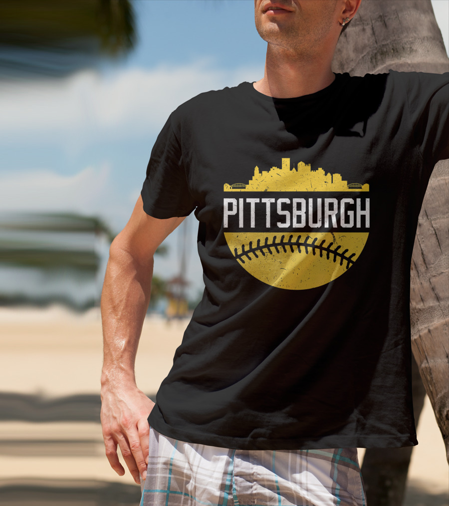Pittsburgh Vintage Baseball City Skyline T-Shirt