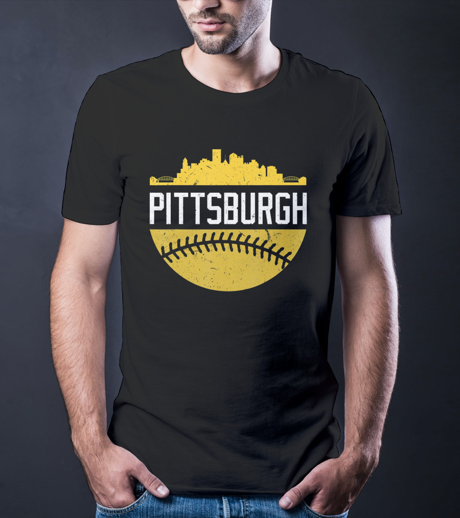 Pittsburgh Vintage Baseball City Skyline T-Shirt