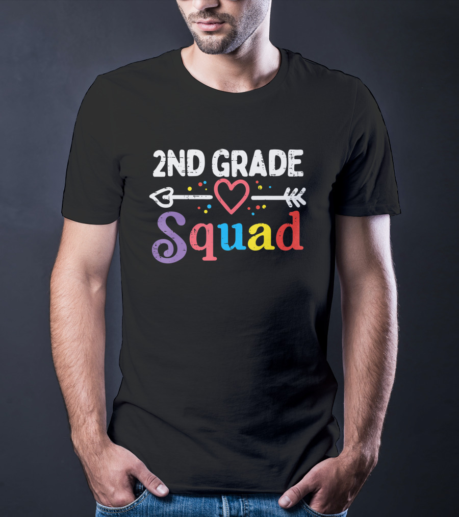 2nd Grade Squad Heart Arrow First Day School Boys Girls Teacher T-Shirt