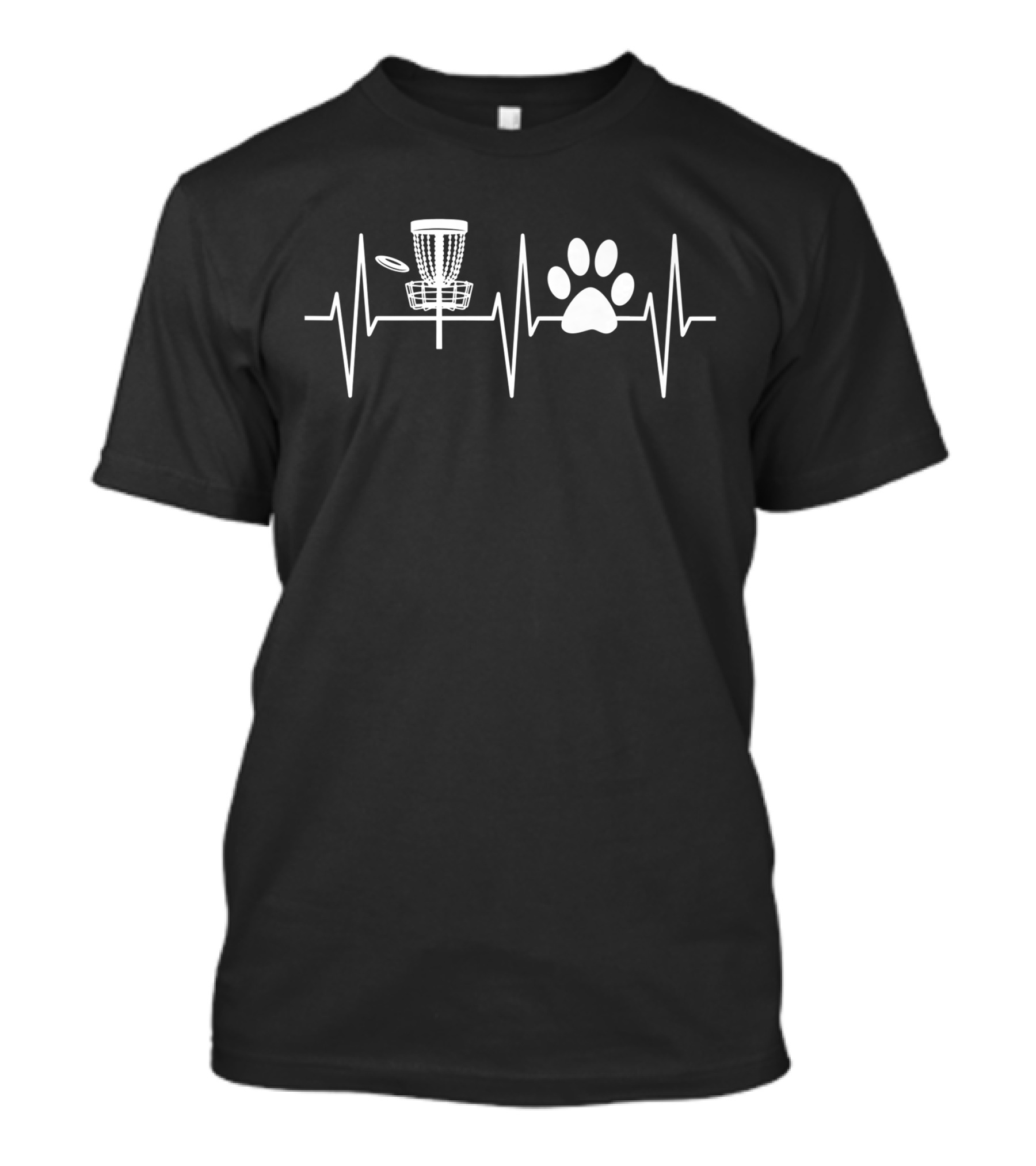 Disc Golf Heartbeat Funny Dog Lover Disc Golfer T-Shirt