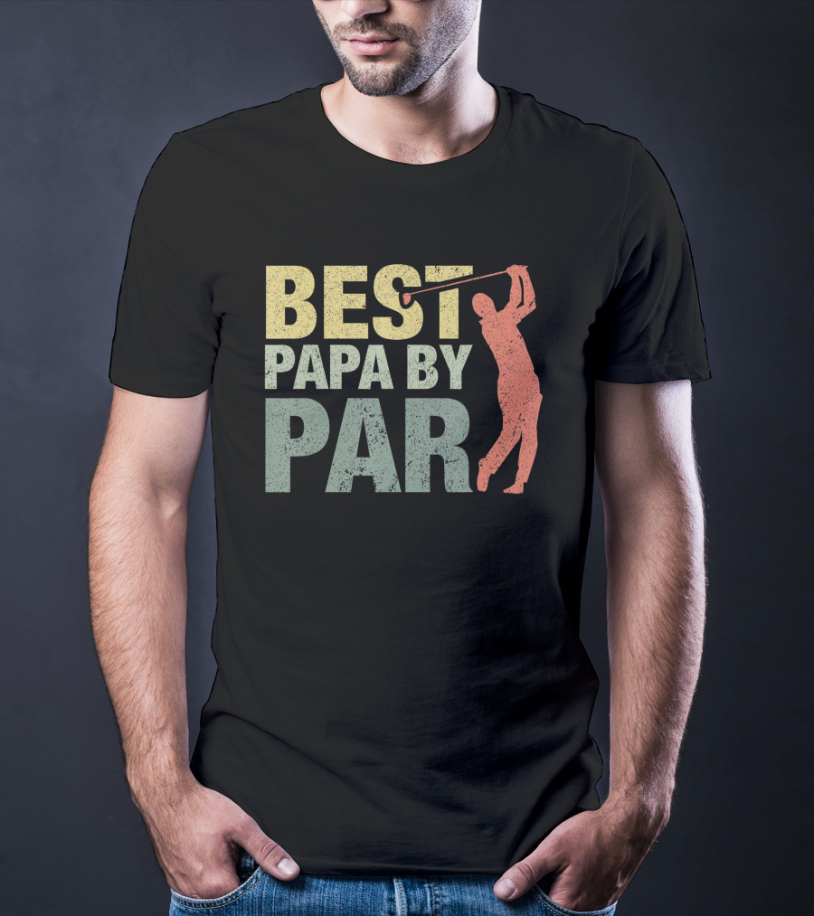 Best Papa By Par Golf Grandpa Swinging T-Shirt