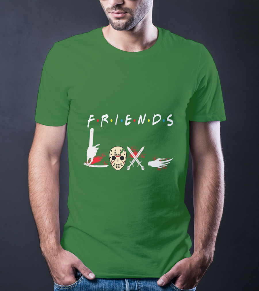 Friends Halloween Horror Icons Freddy Jason Masquerade T-Shirt