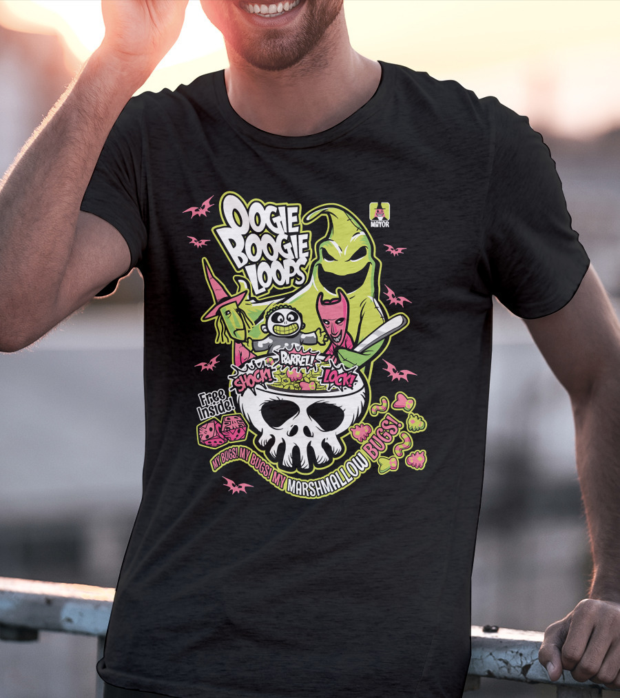 Oogie Boogie Loops Shock Barrel Lock Free Inside Bugs My Bugs My Marshmallow Bugs T-Shirt