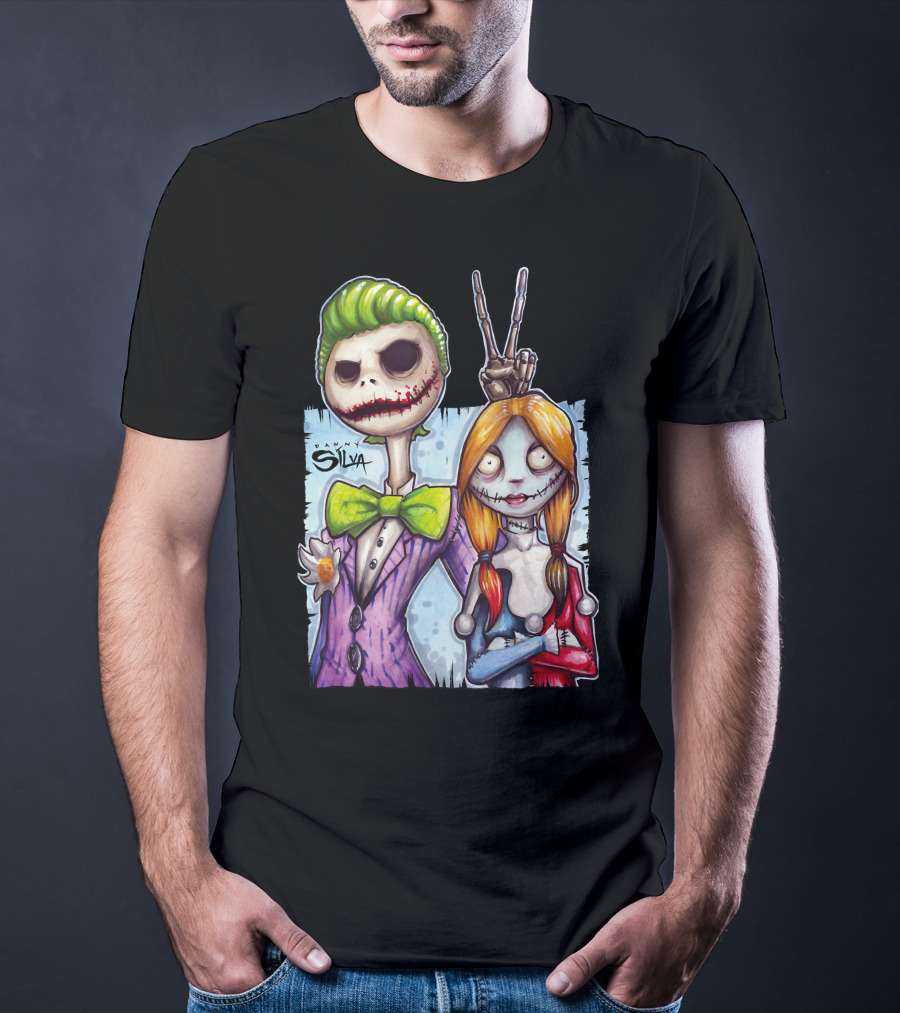Jack And Sally Danny Silva Art Joker Mashup T-Shirt
