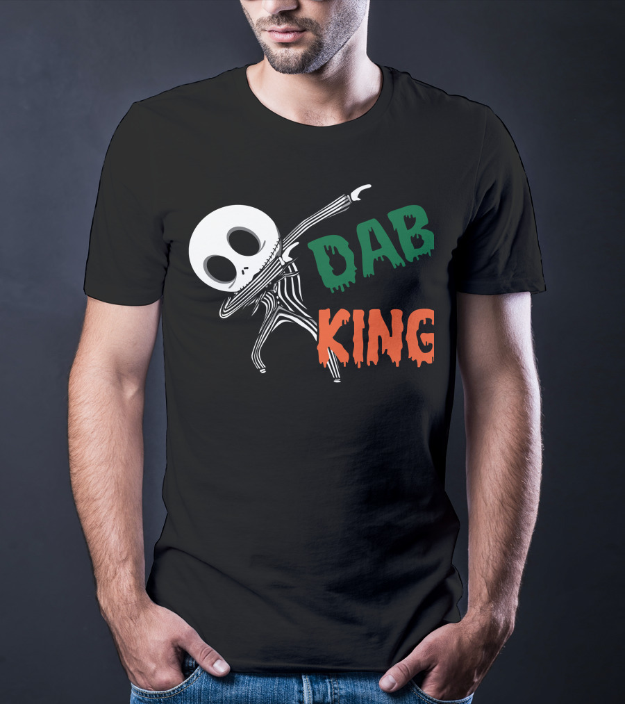 Dab King Skeleton Character In Striped Suit T-Shirt