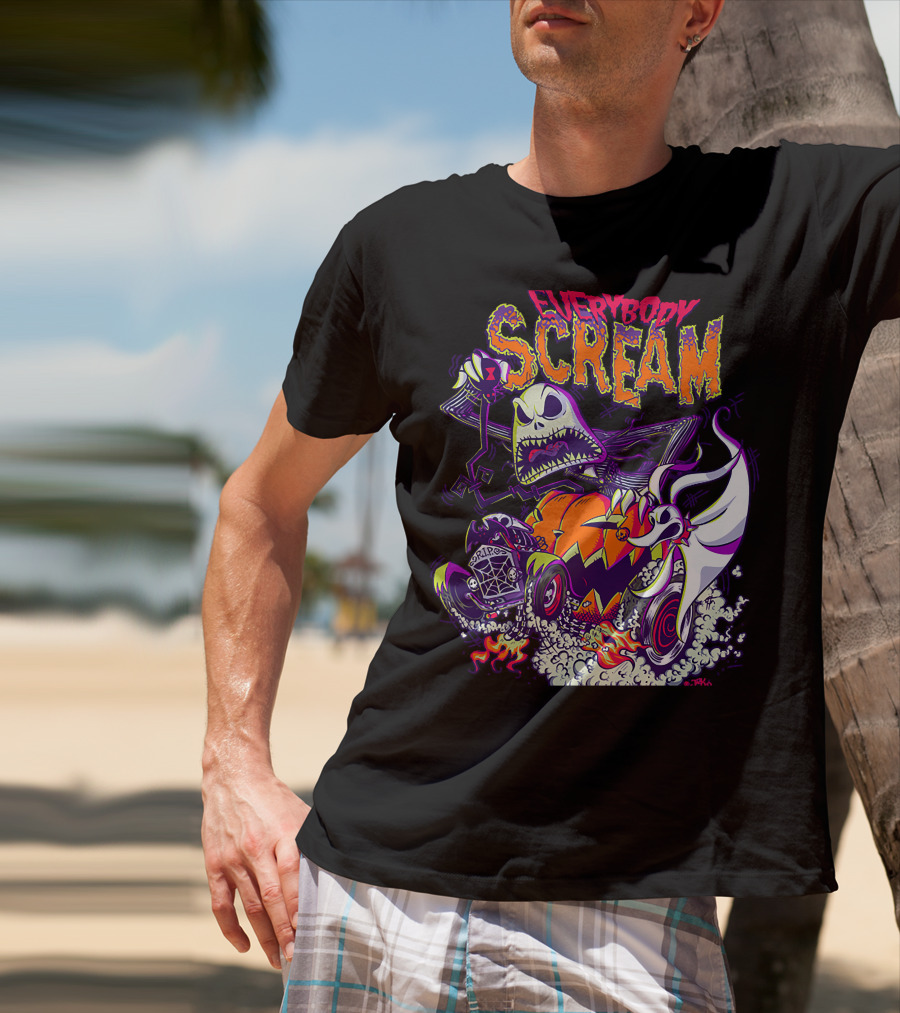 Jack Skellington Everybody Scream Halloween Rides Ghost Dog T-Shirt