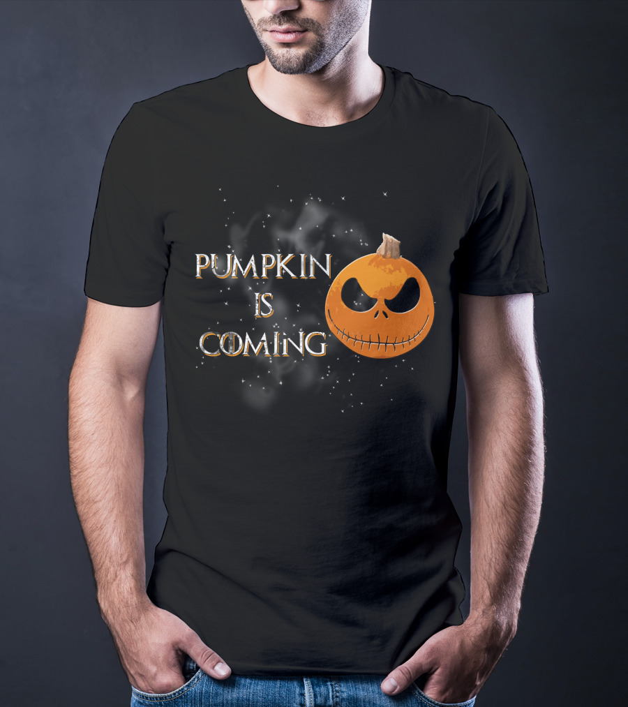 Pumkin Is Coming Halloween Jack-O'-Lantern Face T-Shirt