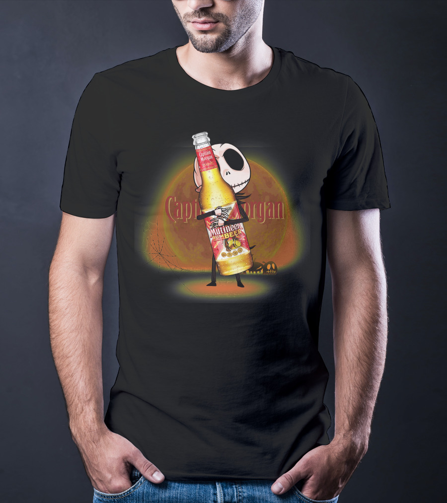 Jack Captain Morgan Mutineer Rum Halloween Moon T-Shirt