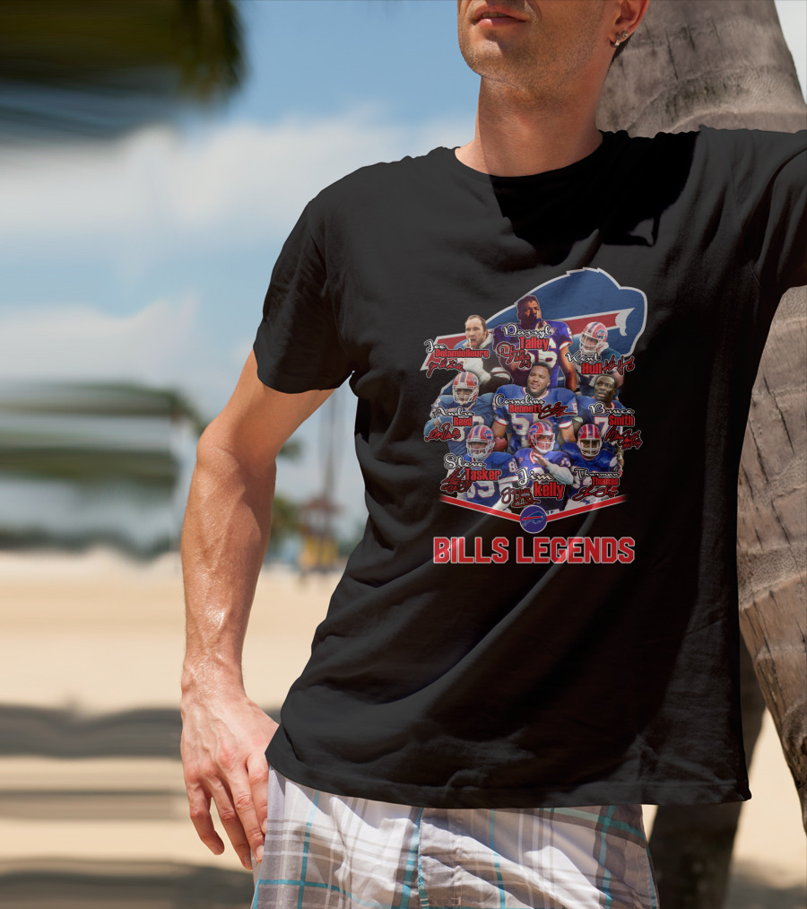 Bills Legends Featuring Talley Kelly Bennett Thomas Tasker Hull Smith Andre Reed T-Shirt