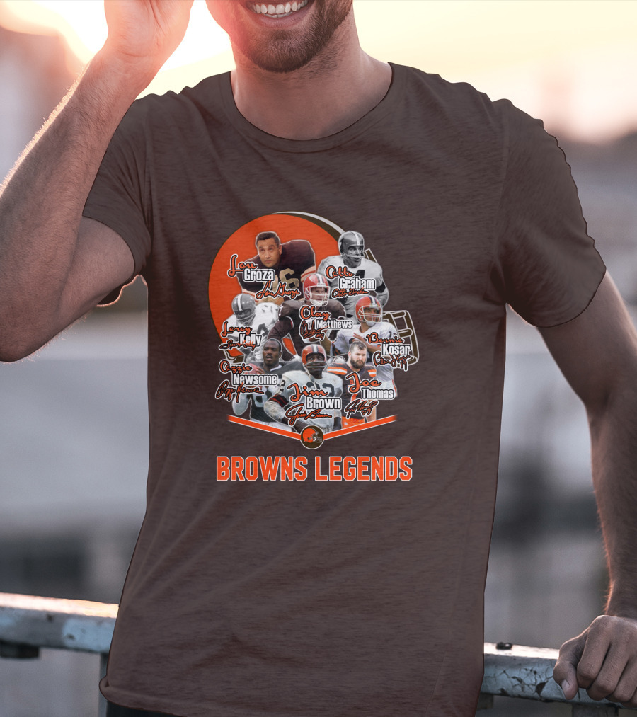 Browns Legends Lou Groza Jim Brown Otto Graham Legendary Players T-Shirt
